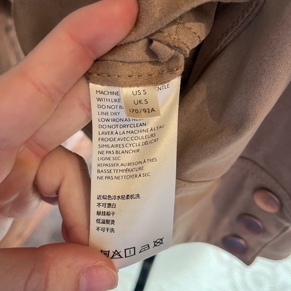 Free people Nwot tan suede button up collared shirt dress size‎ small - Picture 6 of 8